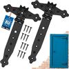 KOTARBAU® Set di 2 ganci a croce di colore nero, 200 mm, chiusura a cerniera, colore nero, per porte e porte