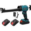 Eznaobo Pistola per cartucce a batteria compatibile con batteria Makita 21V, pistola per cartucce a batteria con 2000mAh, luce LED, 4 velocità, pistola per silicone a batteria per cartucce da 300ML (2×