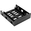 Housoutil Staffa per Hard Disk SSD 5.25 in Abs Nero, Adattatore Frontale 2.5 e 3.5 Design Cavo, Resistente al Calore e Antistatico