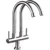 ZERAPH Rubinetto Doppio rubinetto in acciaio inossidabile Lavello da cucina Rubinetto con uscita Souble Rubinetto per acqua calda e fredda Accessori da cucina Rubinetto da cucina Piccolo regalo
