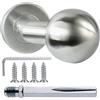 ALSTEN TECH Pomello Rotondo per Porta d'Ingresso, Interno ed Esterno - Acciaio Inox, 53 x 53 mm - Non Girevole, per Balcone e Mobili
