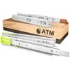 ATM Guide a Sfera Chiusura Ammortizzata 250mm Estrazione parziale (perdita residua 64mm) 40kg - Guide Cassetti con Cuscinetti a Sfera, Soft Close, Acciaio, 2 pezzi (S+D)