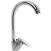 Vetrine in rete Vetrineinrete® Rubinetto da cucina a canna alta curva monocomando per lavello monoforo da lavandino orientabile miscelatore da lavandino in ottone cromato 52933 G12