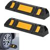 YRHome Set di 2 fermaporta per parcheggio in gomma, protezione antiarrivo, 60 x 12 x 10 cm, strisce riflettenti per garage, parcheggio