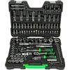 Partenopea® Valigetta Utensili Professionale 108 Pezzi serie di chiavi a Bussola Esagonali Cromate, torx Cricchetti, Prolunghe, Kit Attrezzi per Auto, Officina Fai-da-Te con attacchi 1/2 e 1/4
