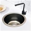 DaiJiubu Lavandino Rotondo Grigio per Ristrutturazione Cucina - Lavello Singolo Piccolo in Acciaio Inox da Incasso per Bagno e Cucina - Bacino per Lavaggio Verdure