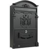 Amig - Cassetta postale da esterno in stile classico | Armadietto postale per pareti, pareti o recinzioni | 40,5 x 25,5 x 8,5 cm | Alluminio | Include viti | Colore nero opaco