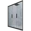 Forte Porta doccia scorrevole 160 CM H 200 Vetro Trasparente Profilo Nero Matt mod. Glam