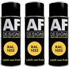 Alex Flittner Designs Vernice spray RAL, confezione da 3 bombolette spray per auto, vernice colorata lucida, tutti i colori RAL (RAL1032 giallo brillante)