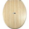 BM 7018 Copriwater Sedile Tavoletta WC Universale Coperchio Toilet Seat Bagno Beige Legno Grano Chiaro, Misura Standard Fissaggio dal Basso Cerniere Incluse in Acciaio