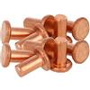 MroMax Diametro 8mm Lungo 16mm Bulloni a Testa Piatta Rame Solido Rivetti Di Fissaggio Rivetti Ottone Tono 10pcs