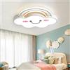 FUMIMID Plafoniera Nuvole Plafoniera LED Dimmerabile Con Telecomando Lampada Da Camera Per Bambini Moderna Cloud Lampadario A Soffitto Per Cameretta Ragazzo E Ragazza Soggiorno Sala Da Pranzo,Bianca,63cm