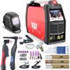 VECTOR WELDING Saldatrice TIG 5 in 1 per Alluminio e Plasma, TIG AC/DC, MMA, Pulse - Funzioni VRD, Anti-incollaggio e 9 Memorie - Kit Completo con Elmetto - VECTOR WELDING