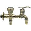 Homoyoyo Rubinetto Giardino Design Vintage Elegante Stile Antico Doppio in Lega di Zinco Stili multipli Facile da Usare Doppia Uscita da Parete per Lavanderia e Cucina