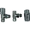 HM Kit Valvole Termostatiche per Termosifoni HM Cromate 1/2x16 mm | Valvola + Detentore + Adattatori Multistrato + Testa Termostatica | Risparmio Energetico e Controllo Temperatura