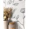 Newroom Carta da Parati TNT Grigio Argento Floreale Camera da Letto