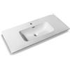 NORBE Lavabo ad Incasso (100x46 cm) in Ceramica | Lavandino Design Moderno vasca rettangolare | Finitura Bianco Lucido | Lavamani senza Piletta| Bacinella Sanitari Bagno (100,5 x 46,5 X 2 cm)