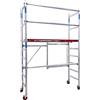 Alumexx FS 75 Impalcatura Pieghevole (Red-Line) - Impalcatura per Interni - Ponteggi per Lavori - Impalcatura da Cantiere - Impalcatura in Alluminio - Impalcatura a Rotelle - Portata: 375 kg (Tipo A +