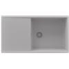 PRIMAGRAN Lavello da Cucina Tutto Grigio 90x50cm, Lavandino in Granito a 1 vasca + Sifone Classico, Lavabo da Cucina Incasso al Mobile 60cm - Ibiza S052