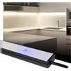 King Led - Barretta Led su misura con dimmer touch per sottopensili - Colore Nero - Personalizzabile da 30cm a 200cm con luminosità regolabile (160 cm, Luce Fredda 6000K)