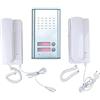 EACH KIT CITOFONO BIFAMILIARE 2 DOPPIA CORNETTA PULSANTE APRIPORTA APRICANCELLO CASA