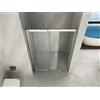 Linea Doccia Box doccia in cristallo 6mm Trasparente o Opaco 1 lato apertura scorrevole con Profili e maniglia in acciaio inox squadrati anticalcare (Opaco, 100)