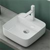 Mai & Mai Lavabo da Appoggio 38,5x38,5x14cm, Lavandino Bagno Brüssel107 in Ceramica con Nano Rivestimenti inclusi, Bianco