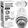 Instalguru Valvola termostatica per radiatore TRV Comfort M30 x 1,5, testa di ricambio per sistemi di riscaldamento, comoda regolazione della temperatura, termostato per radiatore