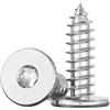 YEPENG Vite autofilettante a testa piatta grande in acciaio inossidabile CA 304 con testa sottile e punta a stella, vite for legno M2-M5(10mm,M2.6 (50Pcs))