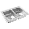 Jiumxliu Lavello da cucina, 80 x 60 cm, 201, rettangolare, in acciaio inox, con lamiera di scarico per bar, balconi, appartamenti, cucine