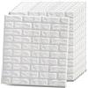 OCEANO 10pz Pannelli adesivi 3d decorativi per parete muro carta da parati urban chic realistica muro mattoni bianco casa cucina soggiorno camera da letto bagno morbida schiuma PE 77x70cm