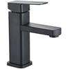 EpheyFIF Rubinetto nero per lavabo da bagno, rubinetto per lavabo a leva singola, rubinetto per acqua fredda
