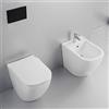 Yellowshop - Sanitari bagno a terra filo muro - Wc rimless, copriwc soft close e bidet mod. Nook