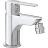 Inbagno Miscelatore bidet cromato lucido in ottone completo di piletta di scarico click-clack, ZOE