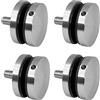 PRIOstahl Set di Supporti per Vetro 4 Pezzi in Acciaio Inox V2A - Supporto a Punti M10 per Vetro da 8-17,52mm - Supporto per Ringhiera da Balcone in Vetro Interno Esterno - Supporto a Punti per Vetro