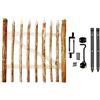 BOGATECO Alto Cancello Giardino in Legno | Larghezza: 100 cm | Altezza: 100 cm | Distanza tra i Picchetti di Recinzione 6-7 cm | Include Cerniere e Accessori | Porta Si Apre a Destra |