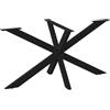 vidaXL Gamba per Tavolo da Pranzo a Forma di Ragno Nero 150x78x(72-73) cm Acciaio