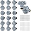 shaojian - 20 pezzi set di pomelli per porte in ceramica, pomelli per cassetti vintage, maniglie decorative per mobili della cucina con viti, pomelli rotondi antichi per guardaroba, maniglie per