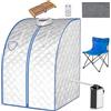 HOMASIS Sauna a Vapore Portatile con Sedia Pieghevole, Sauna da Casa con Temperatura e Timer Regolabili, Spa Personale per Casa con Telecomando, 78 x 87 x 100 cm, 1000W (Argento)