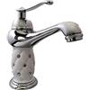 vet italy Vetrineinrete® Rubinetto per lavabo con brillantini miscelatore bagno monoforo argento (Basso) D33