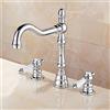 ZPSPZ Miscelatore Lavabo Bagno Tre Fori, Rubinetto Bagno 3 Fori Cromato Rubinetto Lavabo Acqua Fredda e Calda Ottone Rubinetteria Bagno