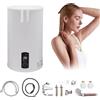 CHERIKIU 120L Scaldabagno Elettrico, 2KW 220V IPX4 Scaldabagno Verticale a LED, Boiler per Acqua Calda e Fredda, Scaldabagno Elettrico in ABS, Scaldabagno a Parete per Cucine, Bagni, Camper