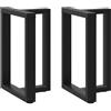 vidaXL Gambe per tavolo da pranzo a forma di T 2 pz nere 60x35x(72-73) cm in acciaio