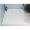 GT-LUX PIATTO DOCCIA EFFETTO PIETRA ARDESIA SMC RESINA BEIGE TORTORA NERO ANTRACITE BIANCO GRIGIO 80X80 CM QUADRATO - PILETTA INCLUSA (Bianco)