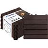 Floordirekt Piastrelle per terrazze Claire - 30 x 30 cm - Piastrelle a clic per balconi e terrazze - Resistente alle intemperie (marrone)