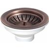 Generico Piletta pilettone di scarico tipo basket vecchio rame per lavello lavabo senza troppo pieno, con attacco da 11/2 e Foro da Ø 90mm, Pilettone Ø 114mm, piletta standard con vite e cestello