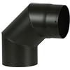 Generico Curva 90° per canna fumaria nera da interno, gomito per stufa a legna (DIAMETRO 140)
