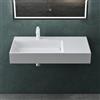 Mai & Mai Lavabo da Appoggio, Lavabo Bagno Sospeso 100x48x13cm, Lavandino Bagno Rettangolare da Marmo Fuso Colossum12-1000L, Bianco