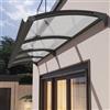 Zlovne Parapioggia Tettoia Tenda da Veranda,Tettoia per Porta o Finestra per Esterno,Pensilina per Copertura in Policarbonato Trasparente e Alluminio Grigio,Larghezza 65-150 Cm (150x360cm/59x142)
