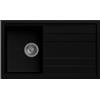 Generic Lavello cucina Orlando nero lava 1 vasca con gocciolatoio 86 x 51 cm Made in Italy